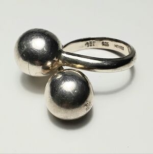 Vintage 925 Silver ATI Mexico Modernist Ring Sz 8-1/2